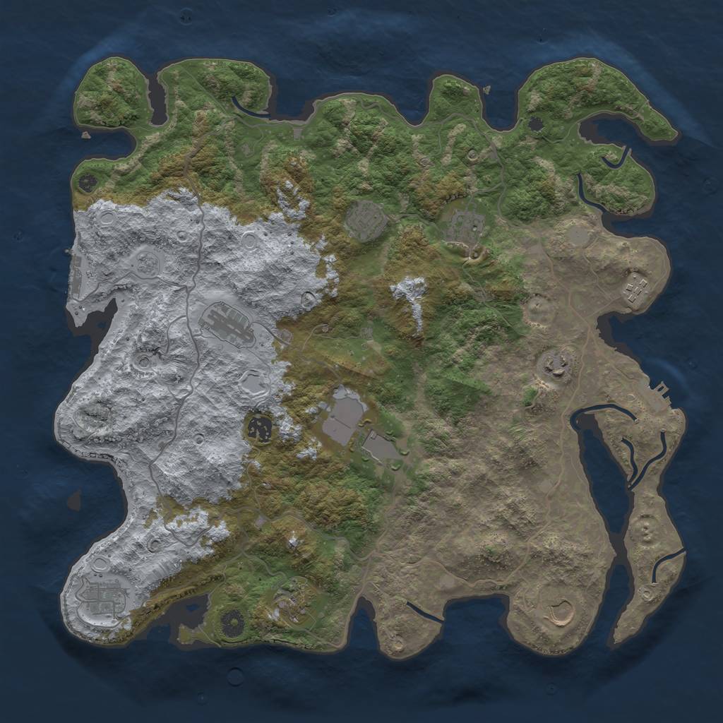 Rust Map: Procedural Map, Size: 4200, Seed: 5694172, 19 Monuments