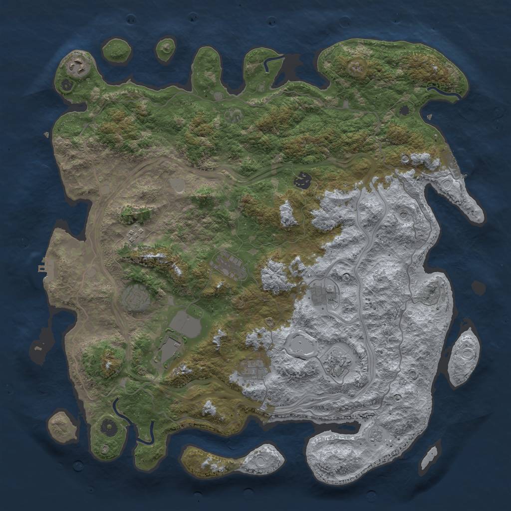 Rust Map: Procedural Map, Size: 4500, Seed: 19977397, 18 Monuments