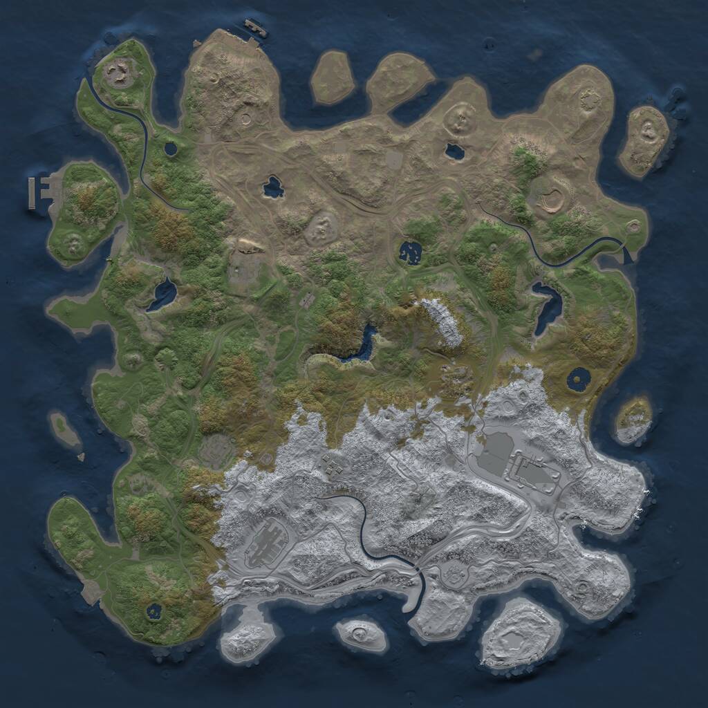 Rust Map: Procedural Map, Size: 4500, Seed: 2004485828, 15 Monuments