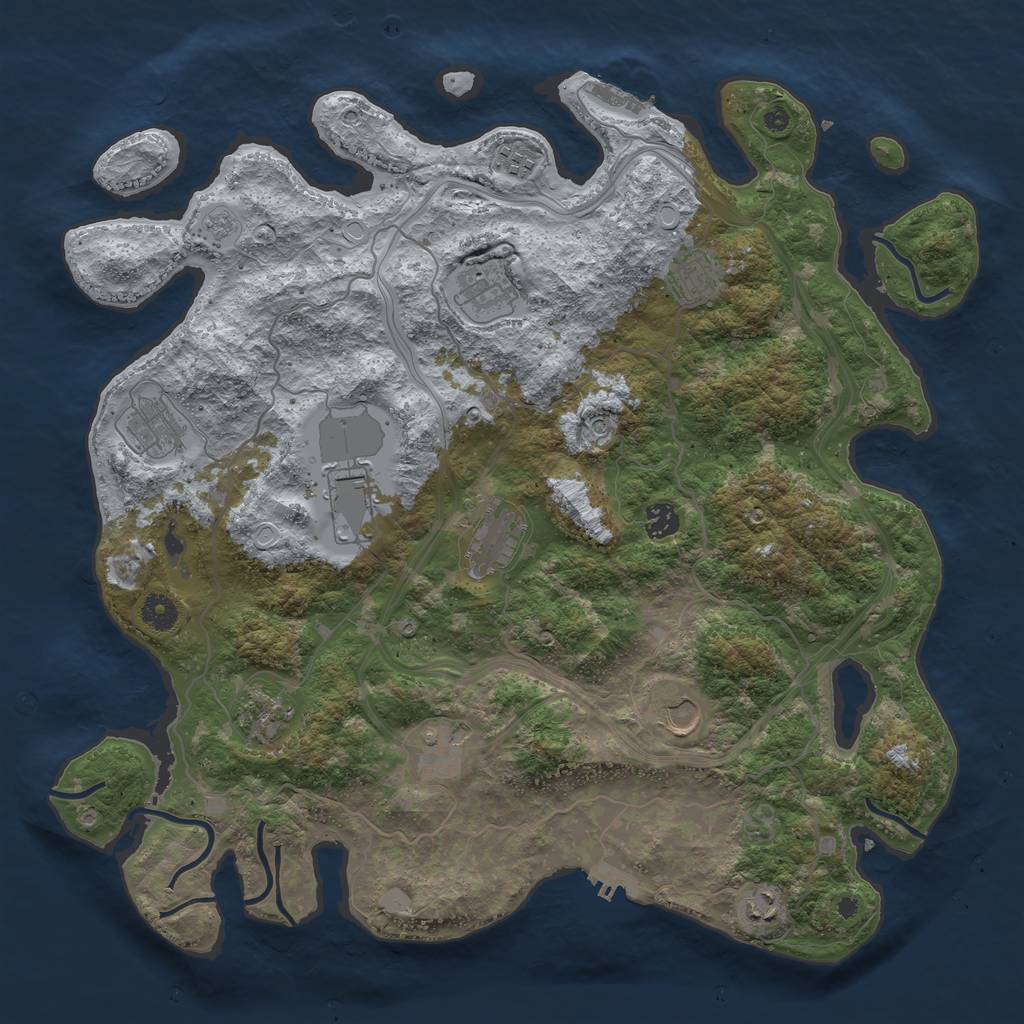 Rust Map: Procedural Map, Size: 4250, Seed: 5186436, 20 Monuments