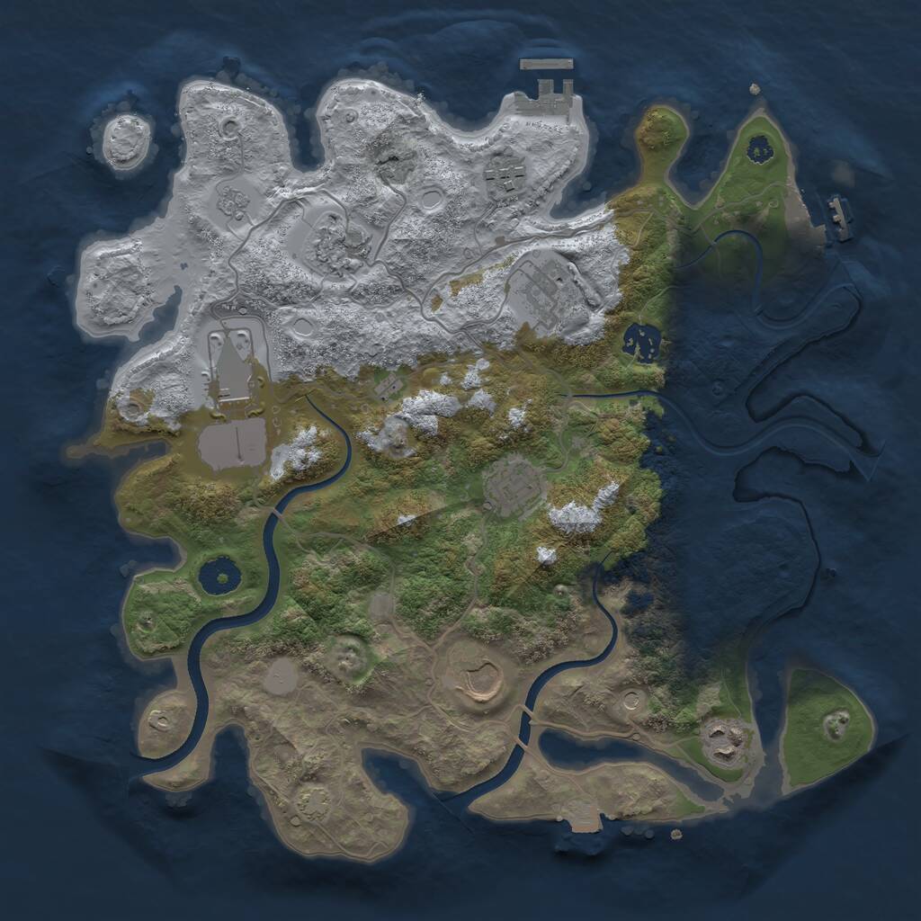 Rust Map: Procedural Map, Size: 3500, Seed: 567200635, 14 Monuments
