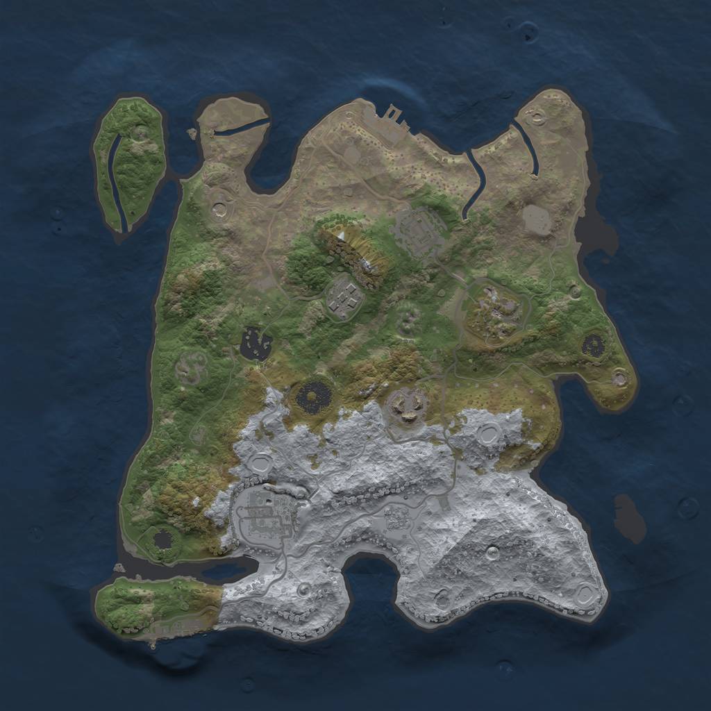 Rust Map: Procedural Map, Size: 3200, Seed: 2832, 15 Monuments