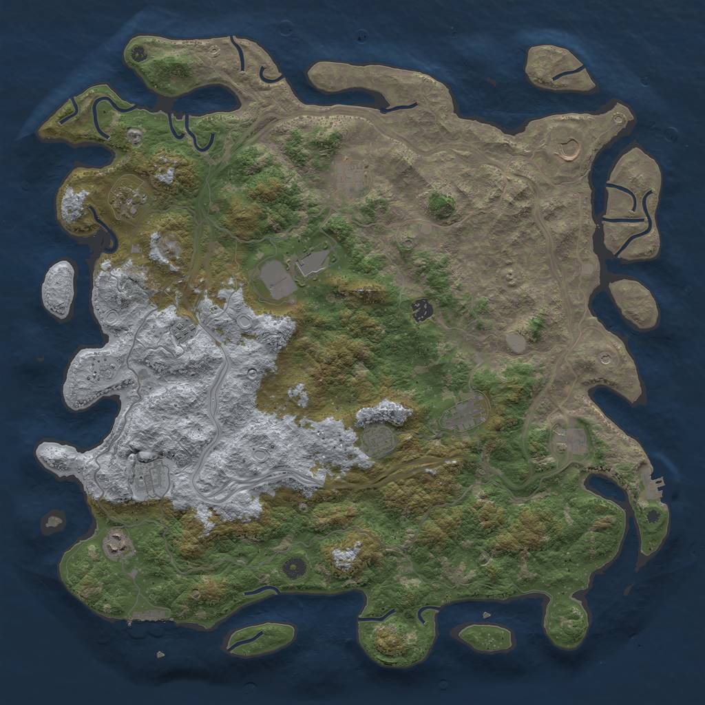 Rust Map: Procedural Map, Size: 4800, Seed: 963899329, 20 Monuments