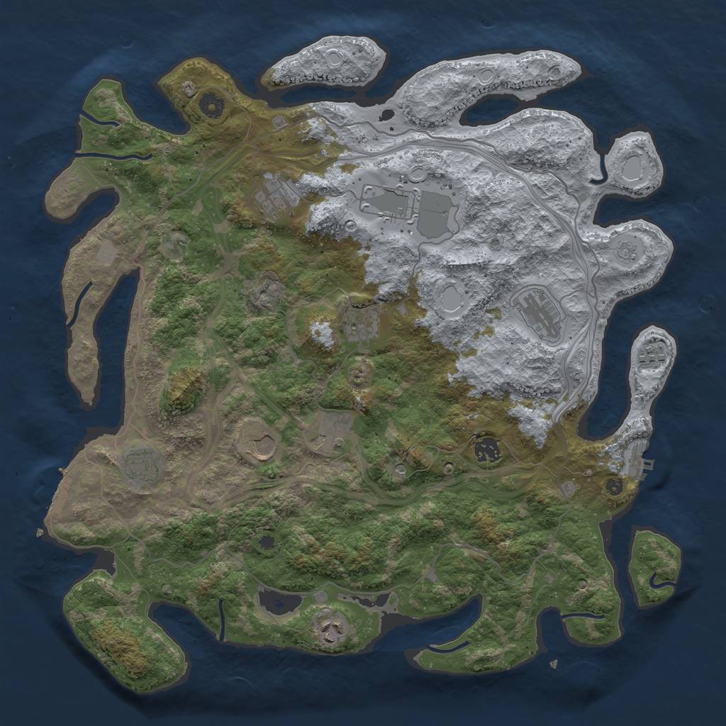 Rust Map: Procedural Map, Size: 4250, Seed: 1084113701, 19 Monuments