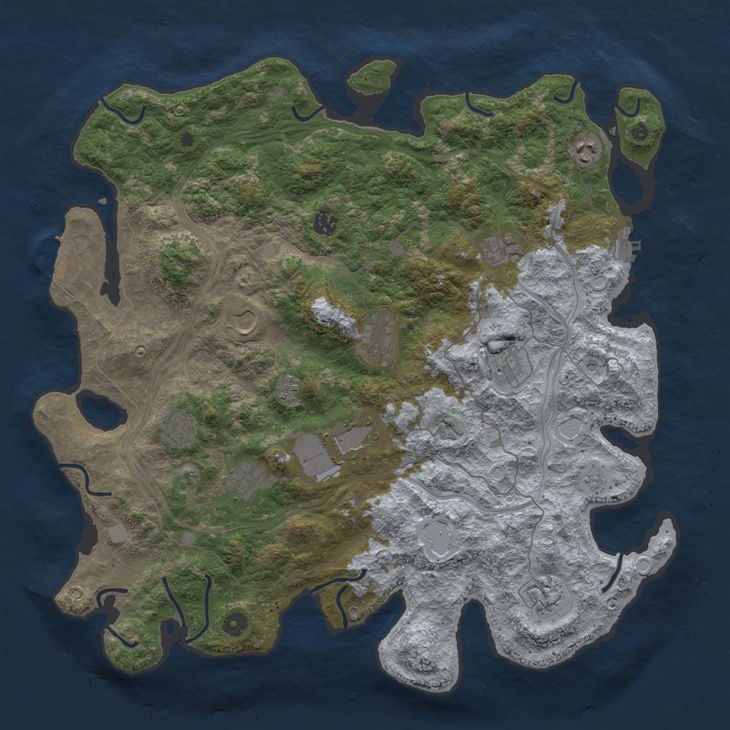 Rust Map: Procedural Map, Size: 4500, Seed: 976676361, 20 Monuments