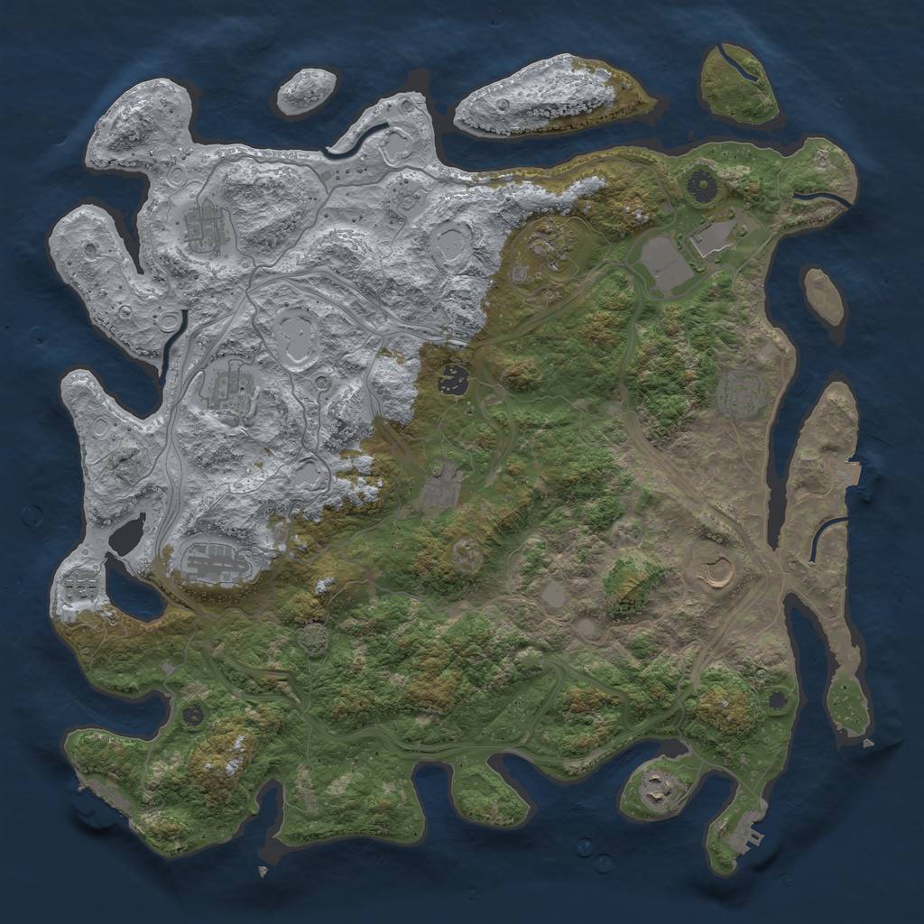 Rust Map: Procedural Map, Size: 4500, Seed: 17, 19 Monuments