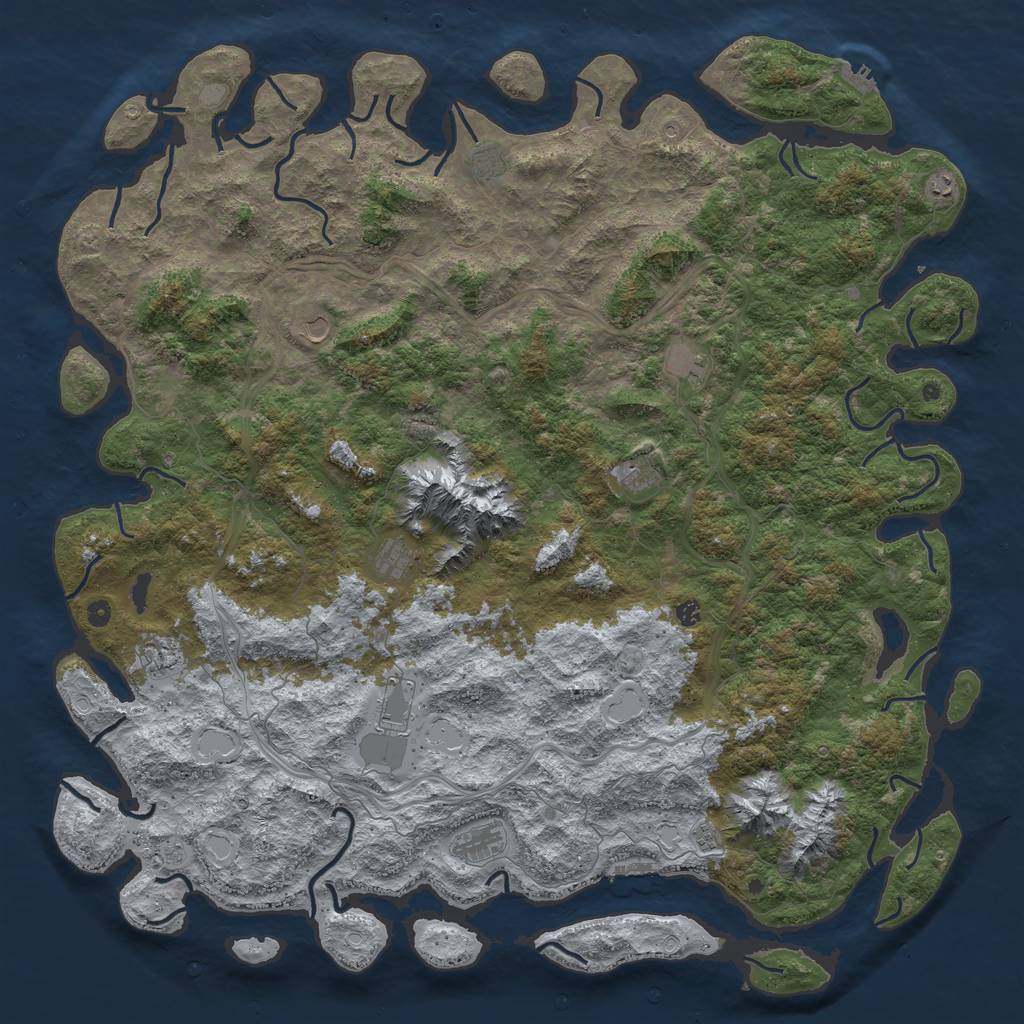 Rust Map: Procedural Map, Size: 5999, Seed: 77777777, 20 Monuments