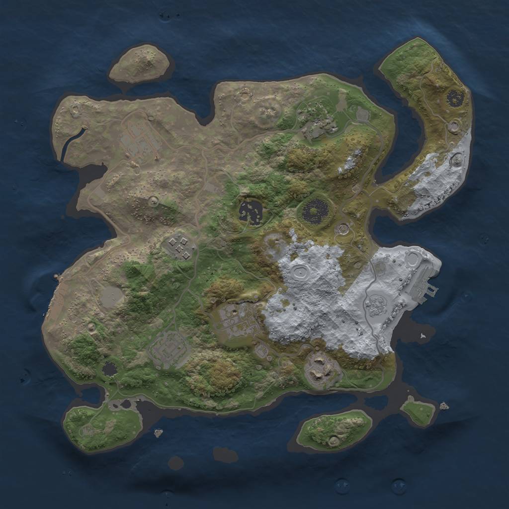 Rust Map: Procedural Map, Size: 3000, Seed: 446371058, 16 Monuments