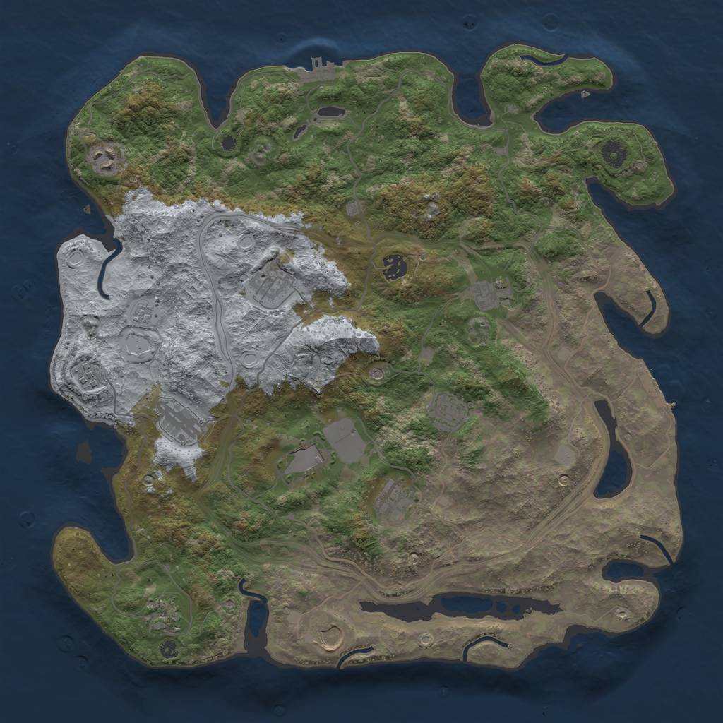 Rust Map: Procedural Map, Size: 4250, Seed: 745969274, 20 Monuments