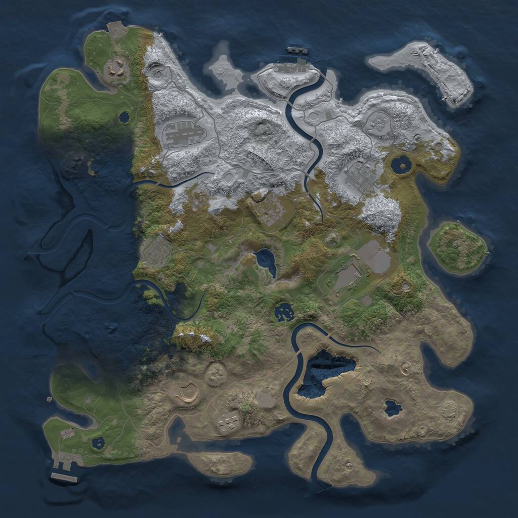 Rust Map: Procedural Map, Size: 4000, Seed: 11789, 15 Monuments