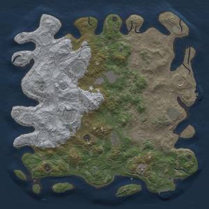 Thumbnail Rust Map: Procedural Map, Size: 4500, Seed: 158452501, 20 Monuments