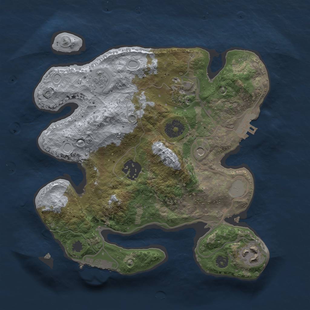 Rust Map: Procedural Map, Size: 2500, Seed: 29265, 12 Monuments