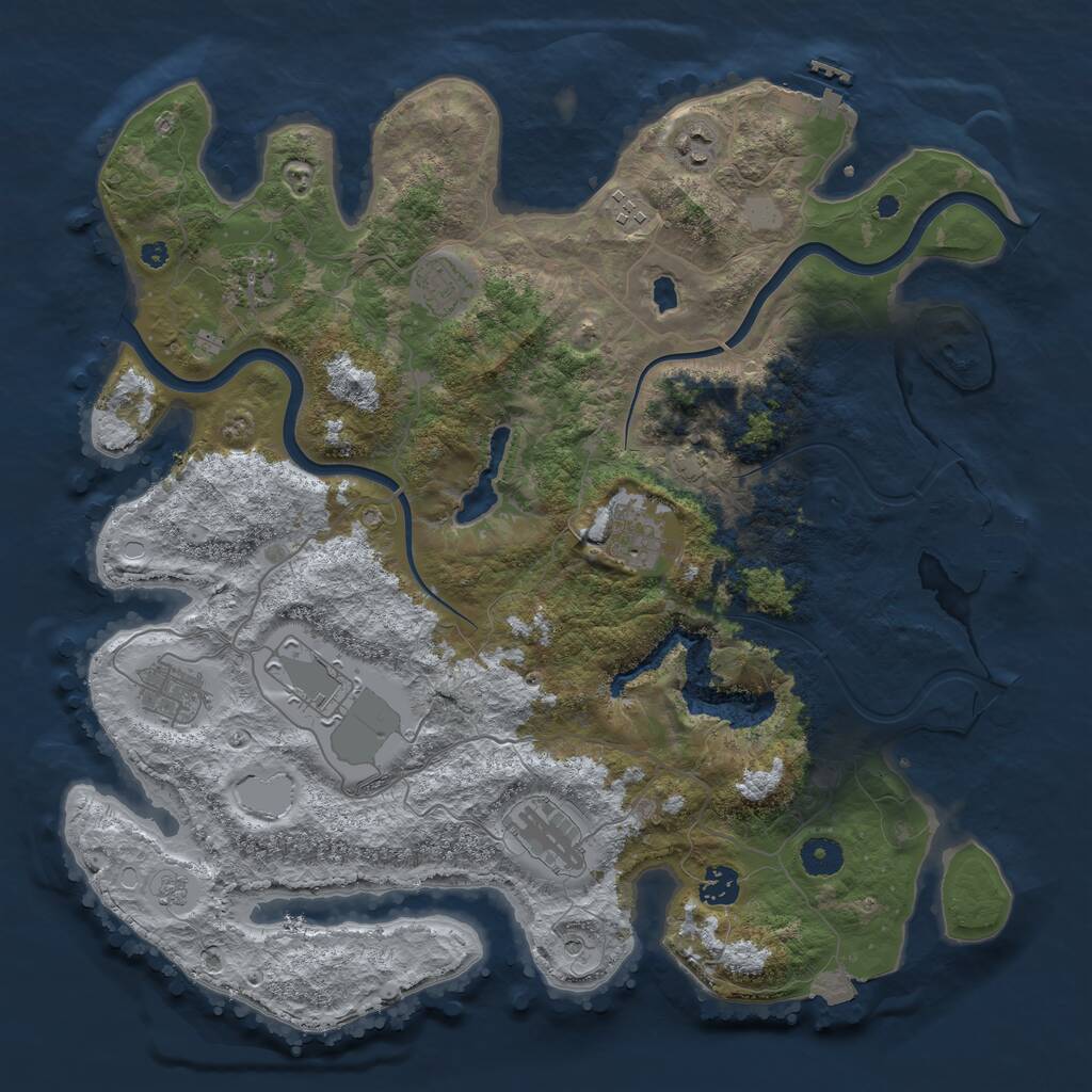 Rust Map: Procedural Map, Size: 4000, Seed: 405435, 15 Monuments