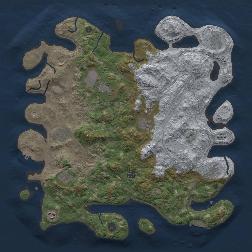 Rust Map: Procedural Map, Size: 4250, Seed: 214986120, 19 Monuments