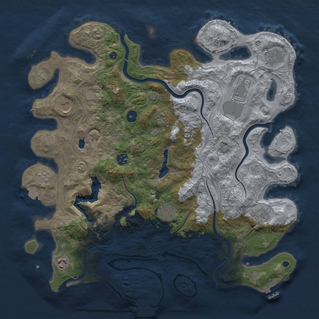 Rust Map: Procedural Map, Size: 4250, Seed: 214986120, 15 Monuments