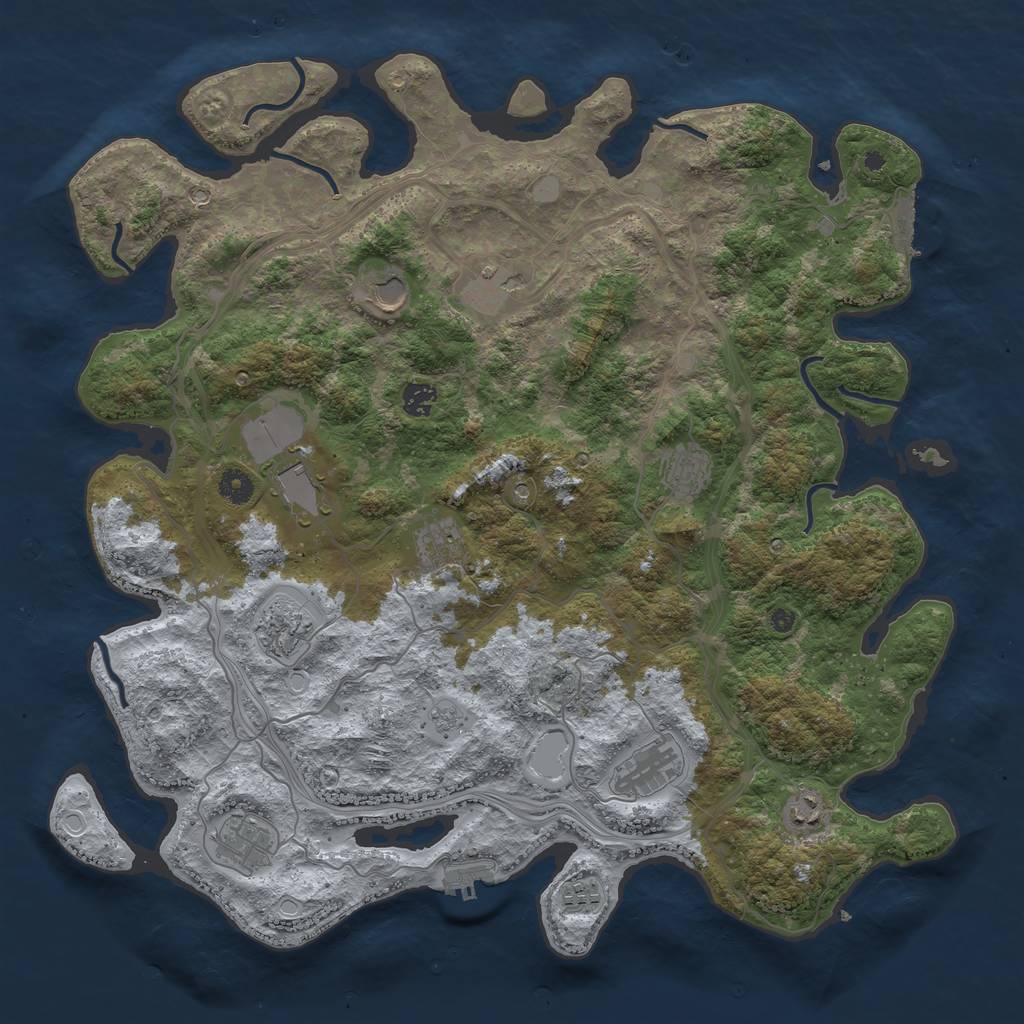 Rust Map: Procedural Map, Size: 4400, Seed: 1242878002, 20 Monuments