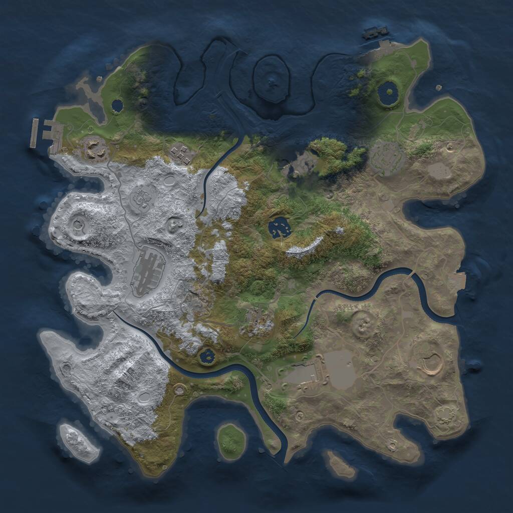 Rust Map: Procedural Map, Size: 3500, Seed: 12489579, 15 Monuments