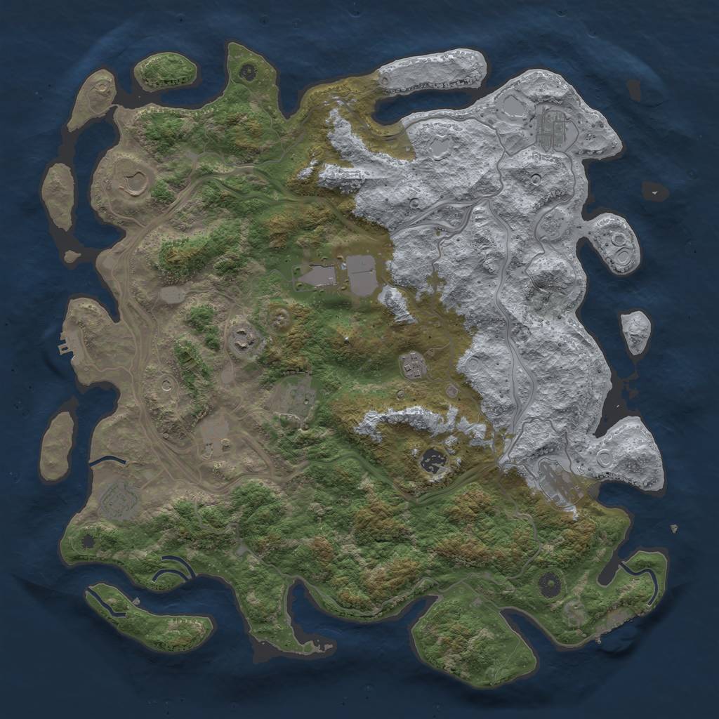 Rust Map: Procedural Map, Size: 4500, Seed: 654894894, 19 Monuments