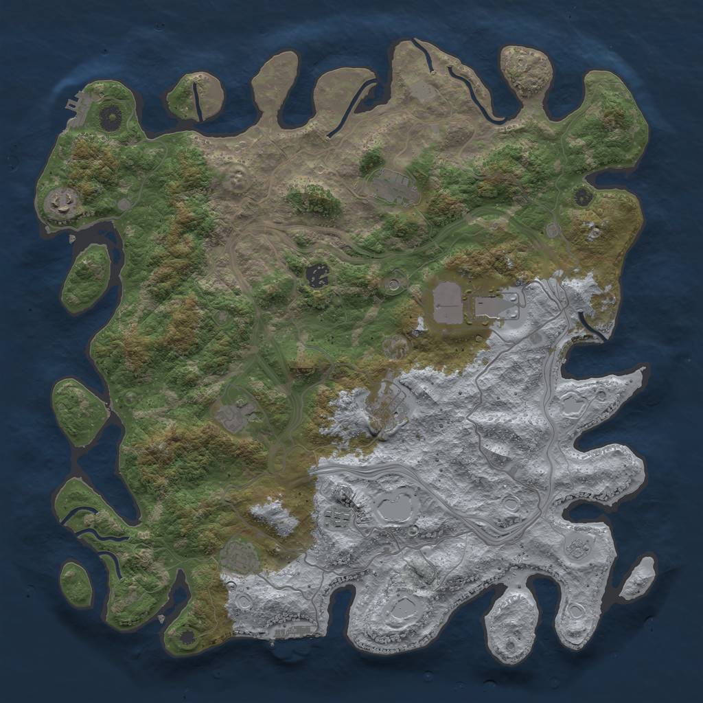 Rust Map: Procedural Map, Size: 4300, Seed: 2588, 17 Monuments