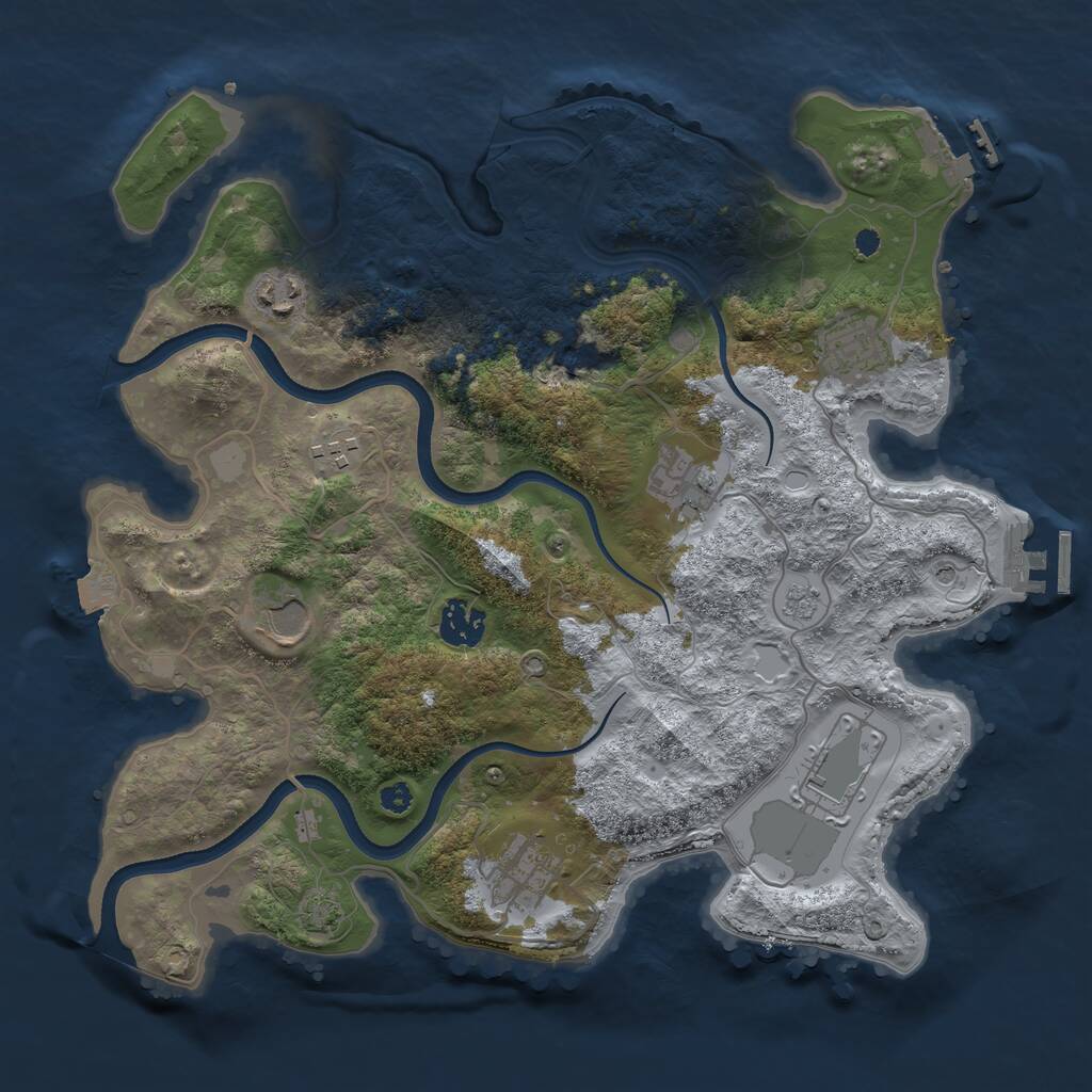 Rust Map: Procedural Map, Size: 3500, Seed: 4234, 14 Monuments