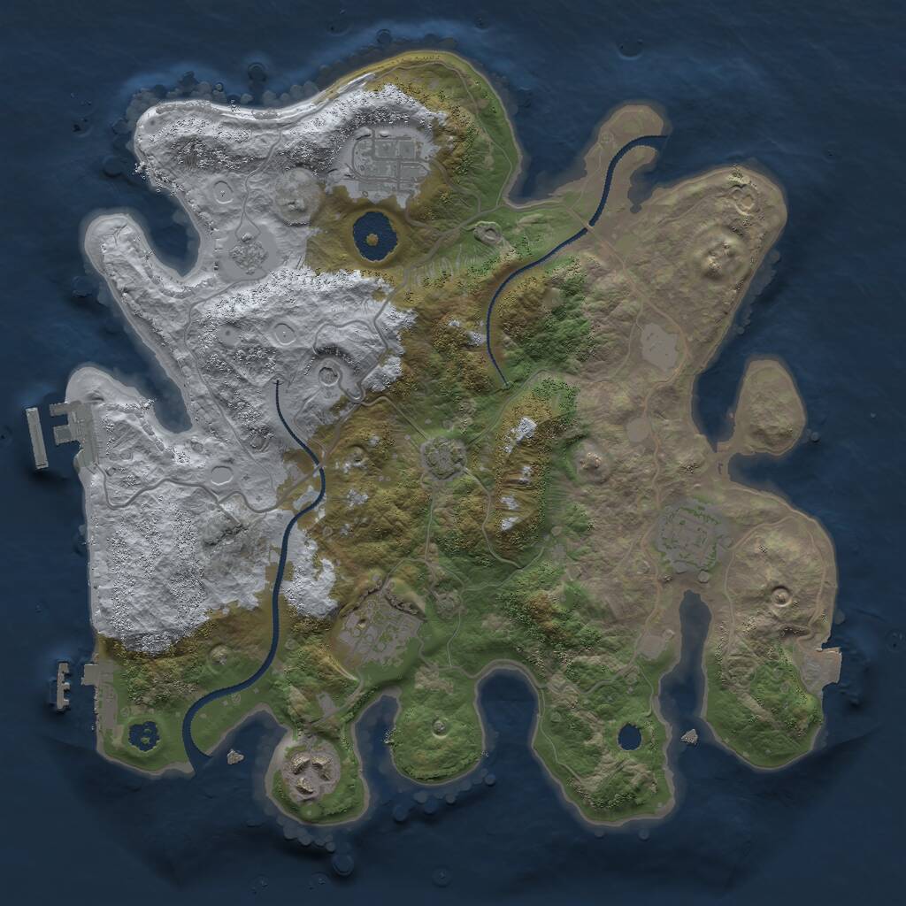 Rust Map: Procedural Map, Size: 3000, Seed: 15398, 10 Monuments
