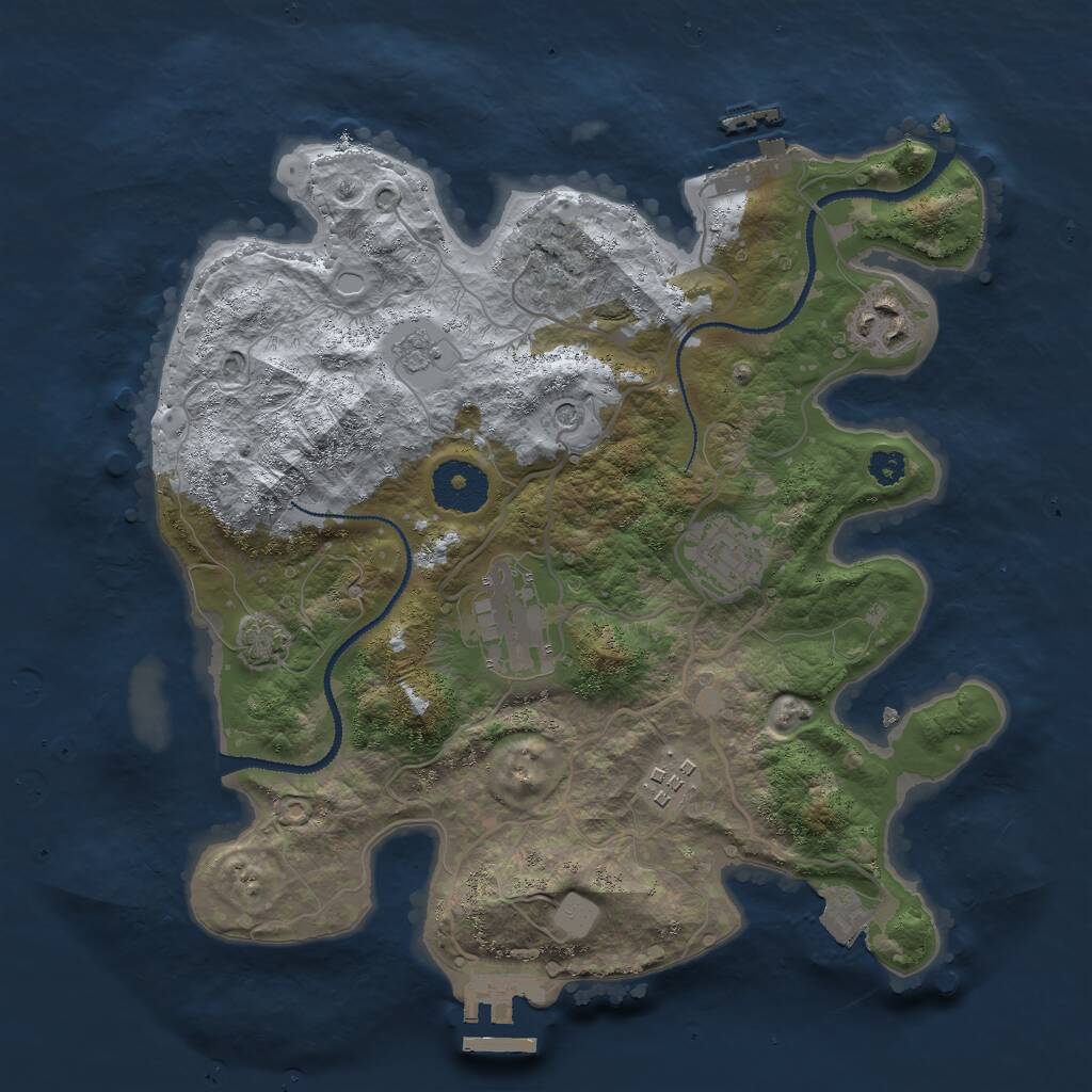 Rust Map: Procedural Map, Size: 3000, Seed: 26695, 10 Monuments