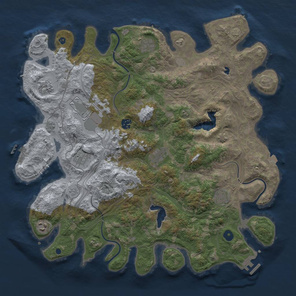 Rust Map: Procedural Map, Size: 4300, Seed: 240862868, 15 Monuments
