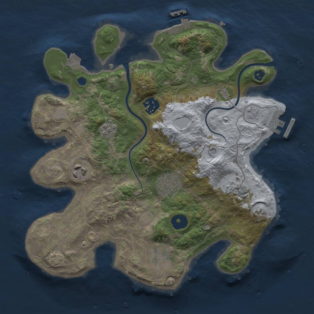 Rust Map: Procedural Map, Size: 3000, Seed: 11022, 12 Monuments