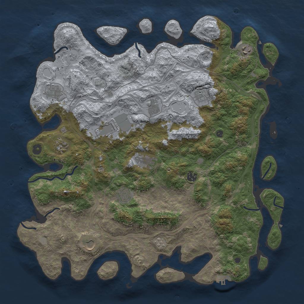 Rust Map: Procedural Map, Size: 4500, Seed: 1948935839, 19 Monuments