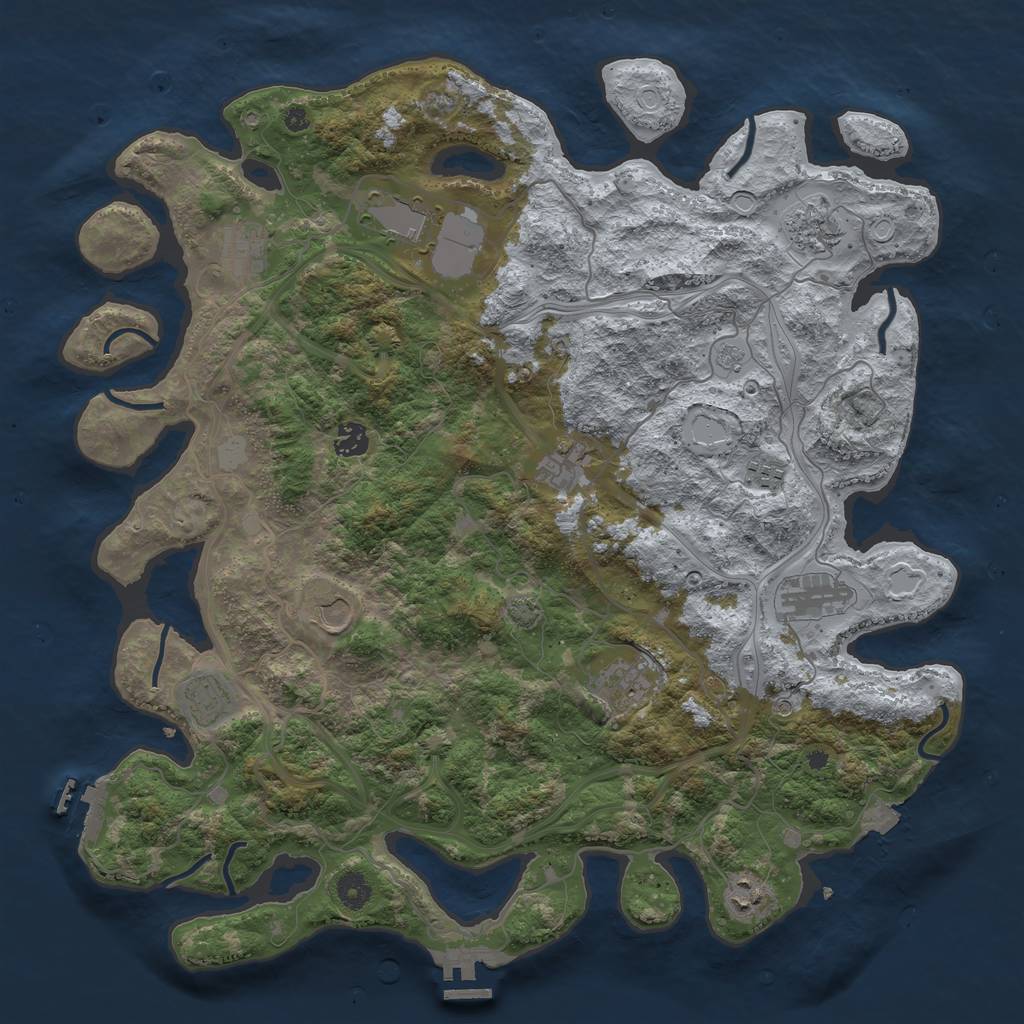 Rust Map: Procedural Map, Size: 4300, Seed: 28727024, 19 Monuments