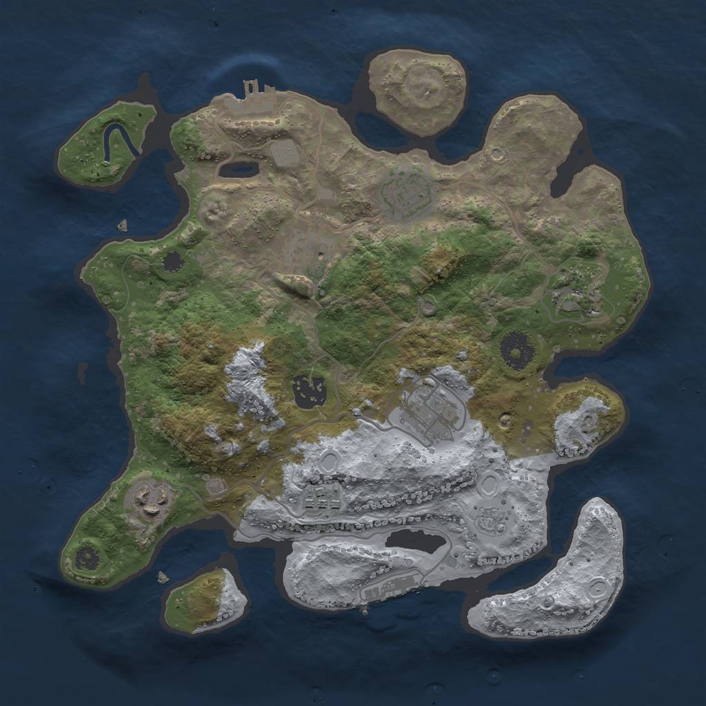 Rust Map: Procedural Map, Size: 3000, Seed: 3926485, 15 Monuments