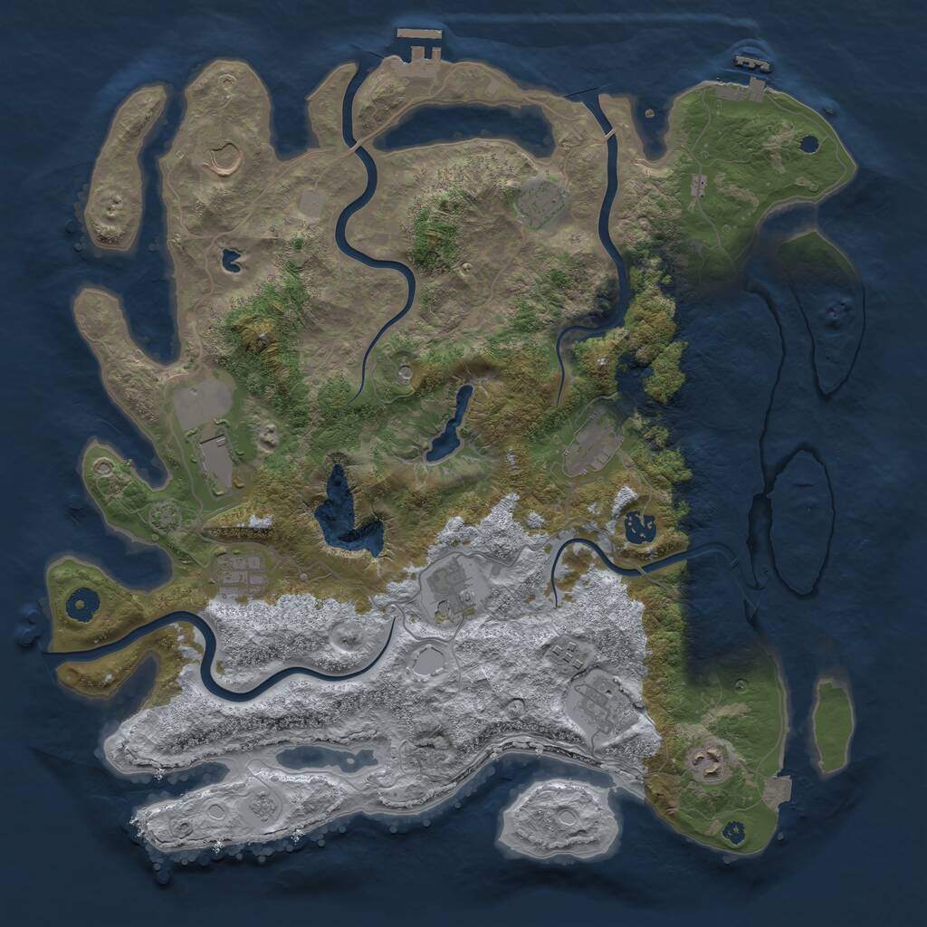 Rust Map: Procedural Map, Size: 4200, Seed: 1724903752, 16 Monuments