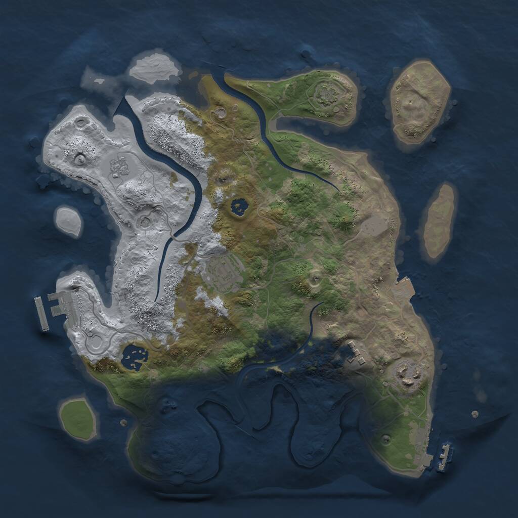 Rust Map: Procedural Map, Size: 3000, Seed: 858897945, 10 Monuments