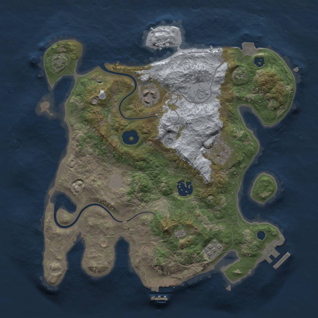 Rust Map: Procedural Map, Size: 3000, Seed: 31127114, 10 Monuments