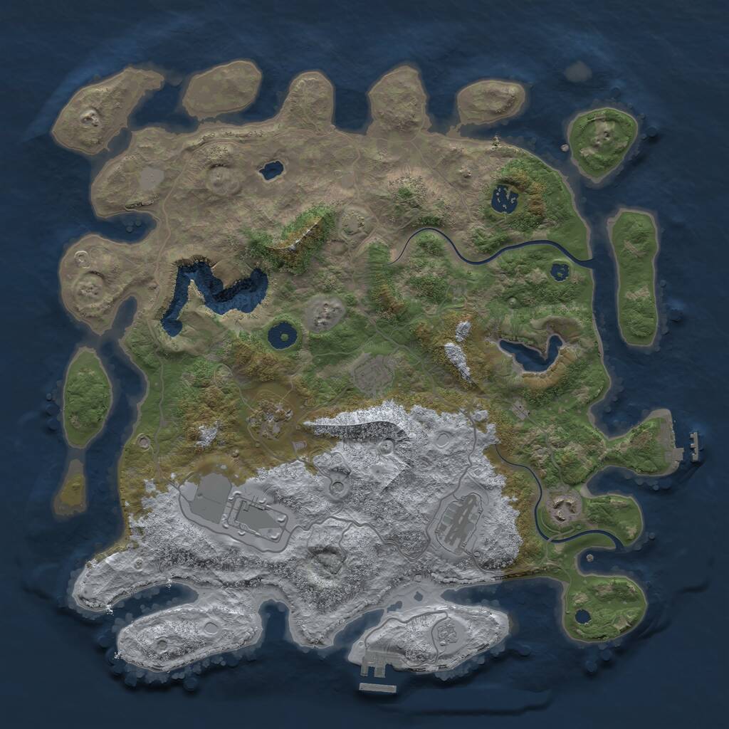 Rust Map: Procedural Map, Size: 4000, Seed: 679967, 12 Monuments