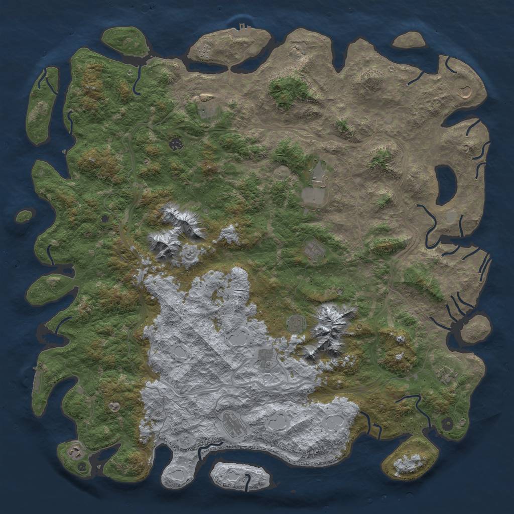 Rust Map: Procedural Map, Size: 6000, Seed: 566, 20 Monuments