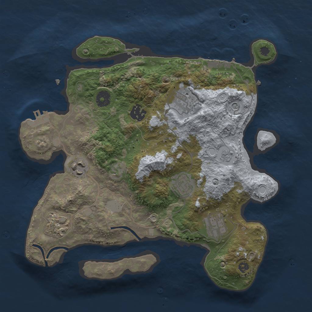 Rust Map: Procedural Map, Size: 3000, Seed: 1767003139, 15 Monuments