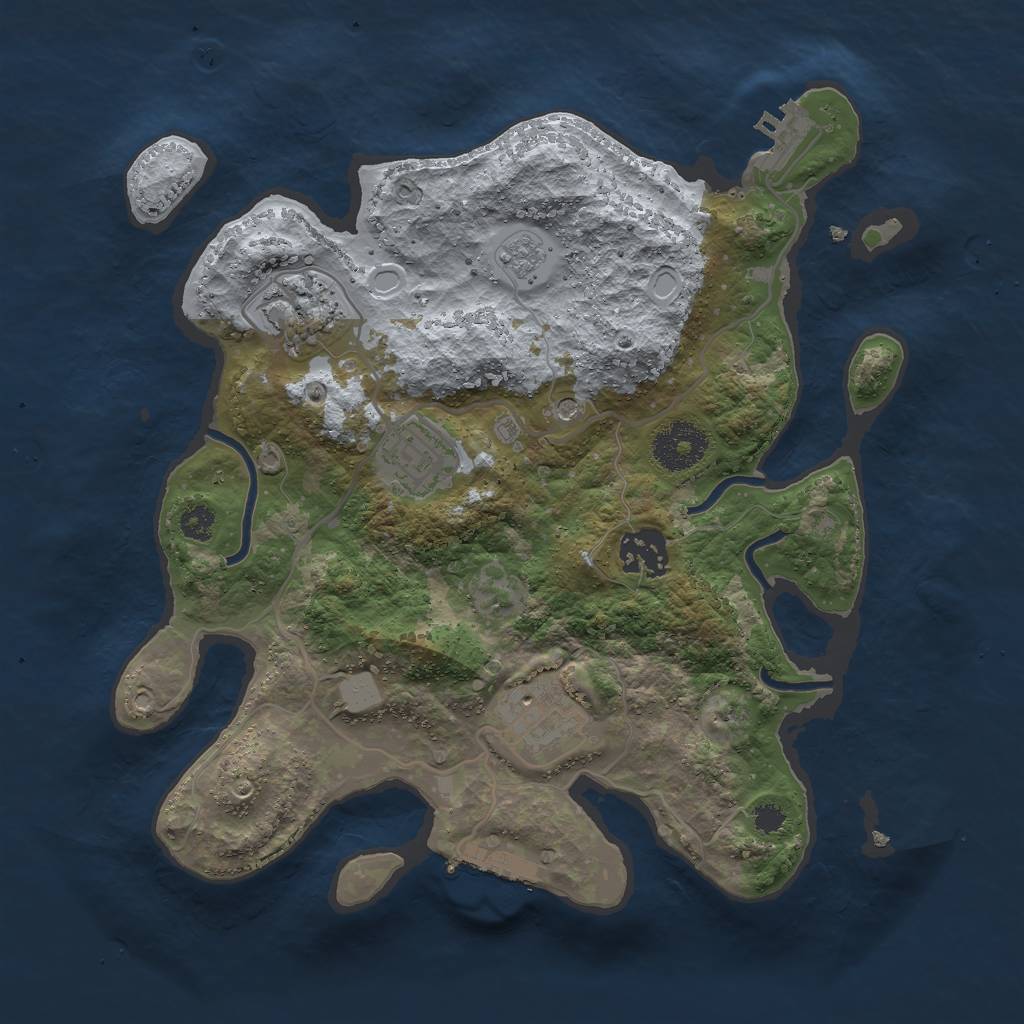 Rust Map: Procedural Map, Size: 3000, Seed: 8291076, 13 Monuments