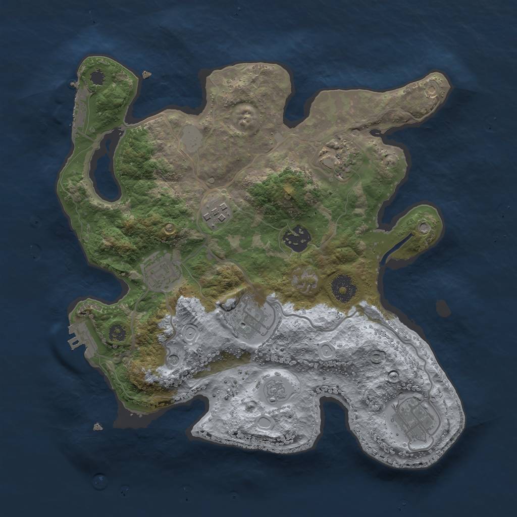 Rust Map: Procedural Map, Size: 3000, Seed: 1893906687, 15 Monuments