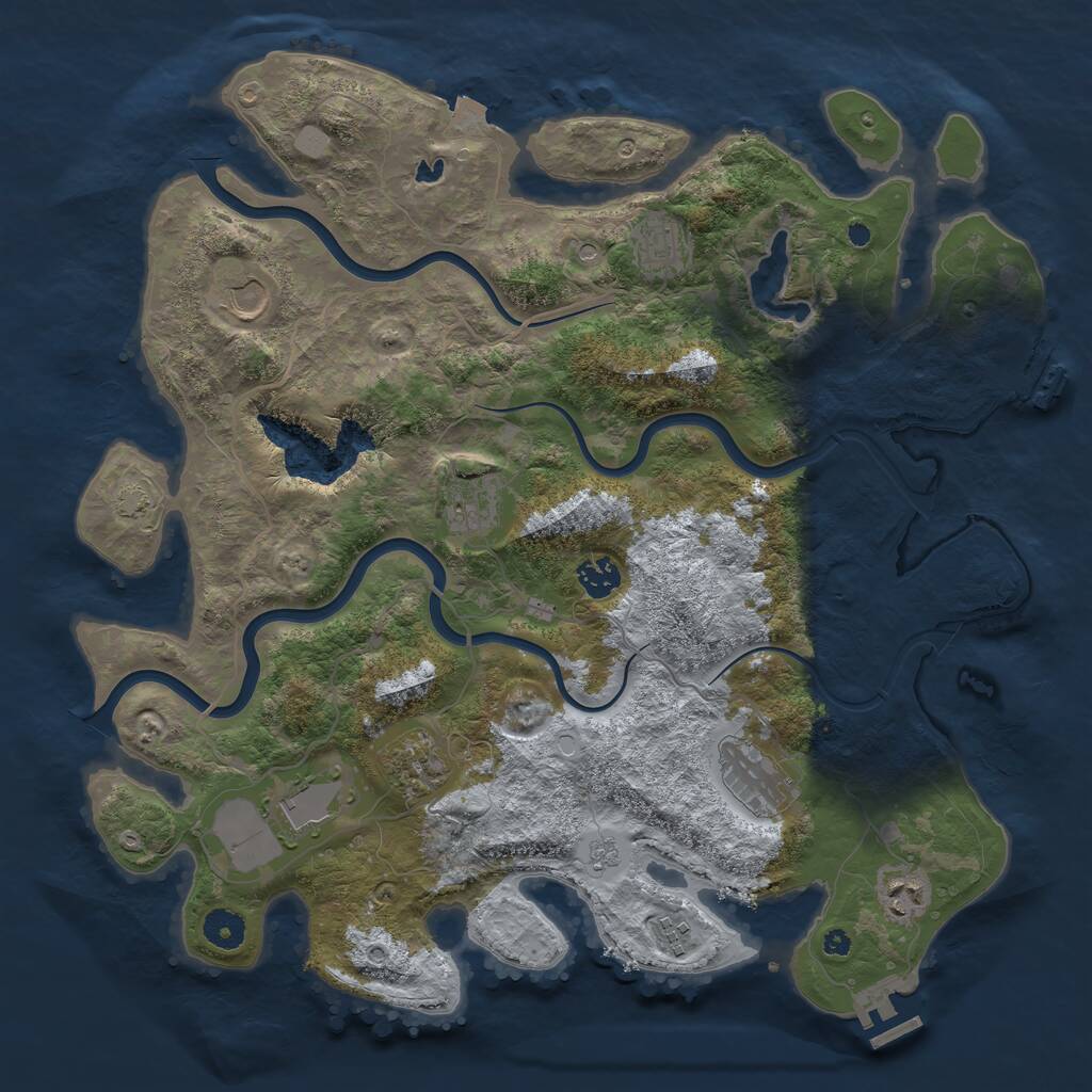 Rust Map: Procedural Map, Size: 4000, Seed: 1581006337, 15 Monuments