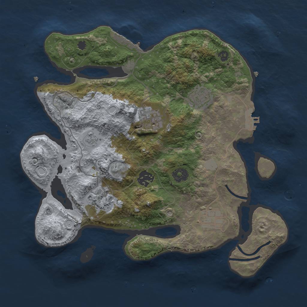 Rust Map: Procedural Map, Size: 3000, Seed: 4204260, 13 Monuments