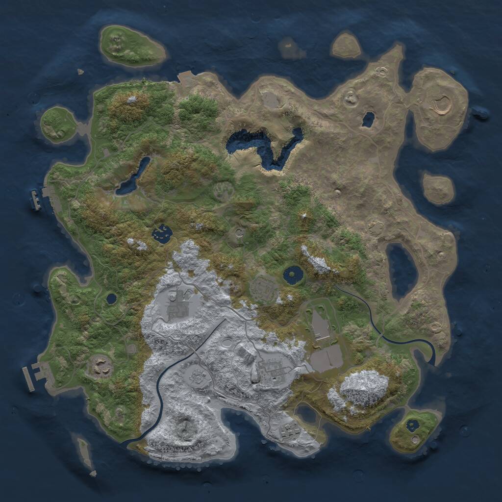 Rust Map: Procedural Map, Size: 4000, Seed: 925215, 14 Monuments