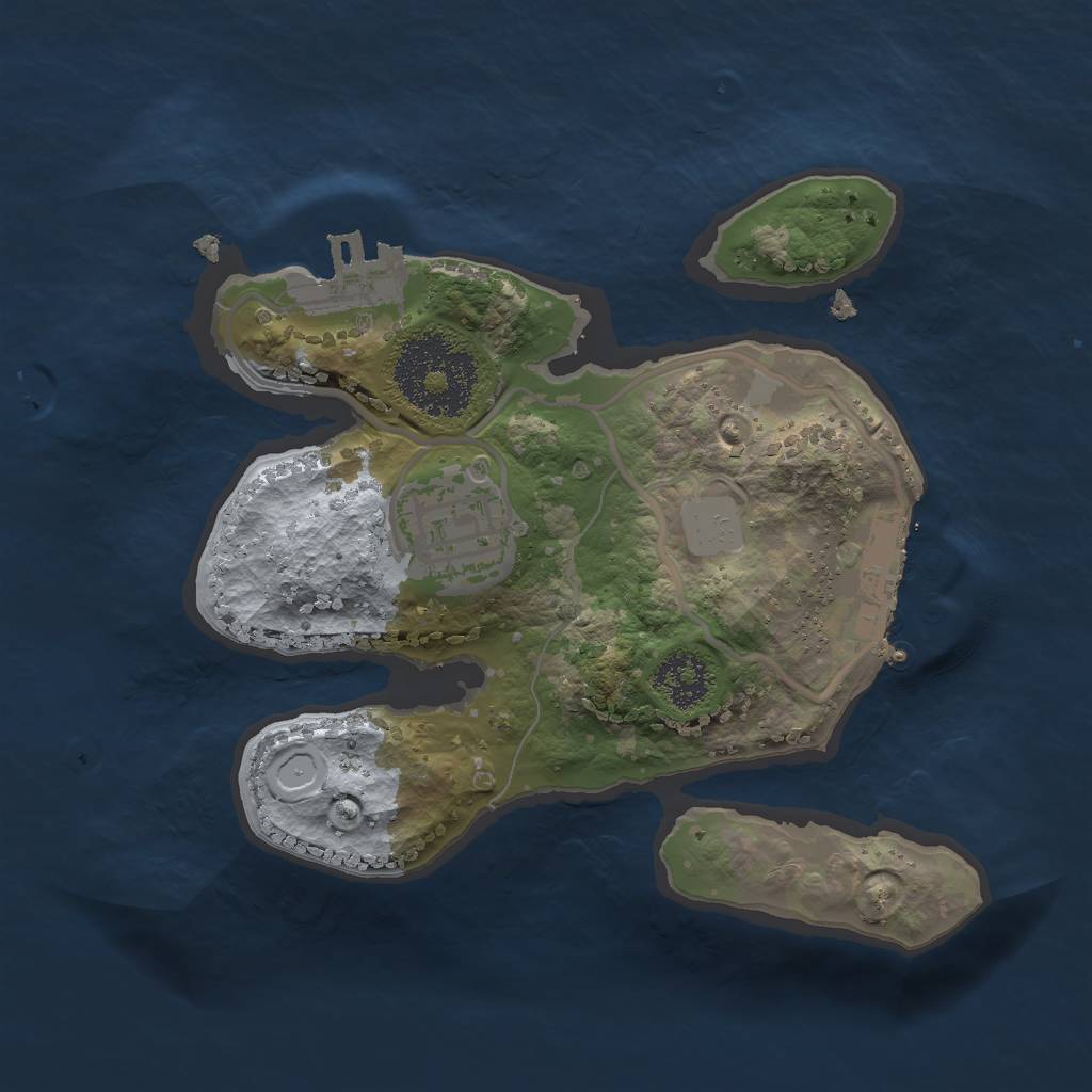 Rust Map: Procedural Map, Size: 2000, Seed: 323434, 8 Monuments