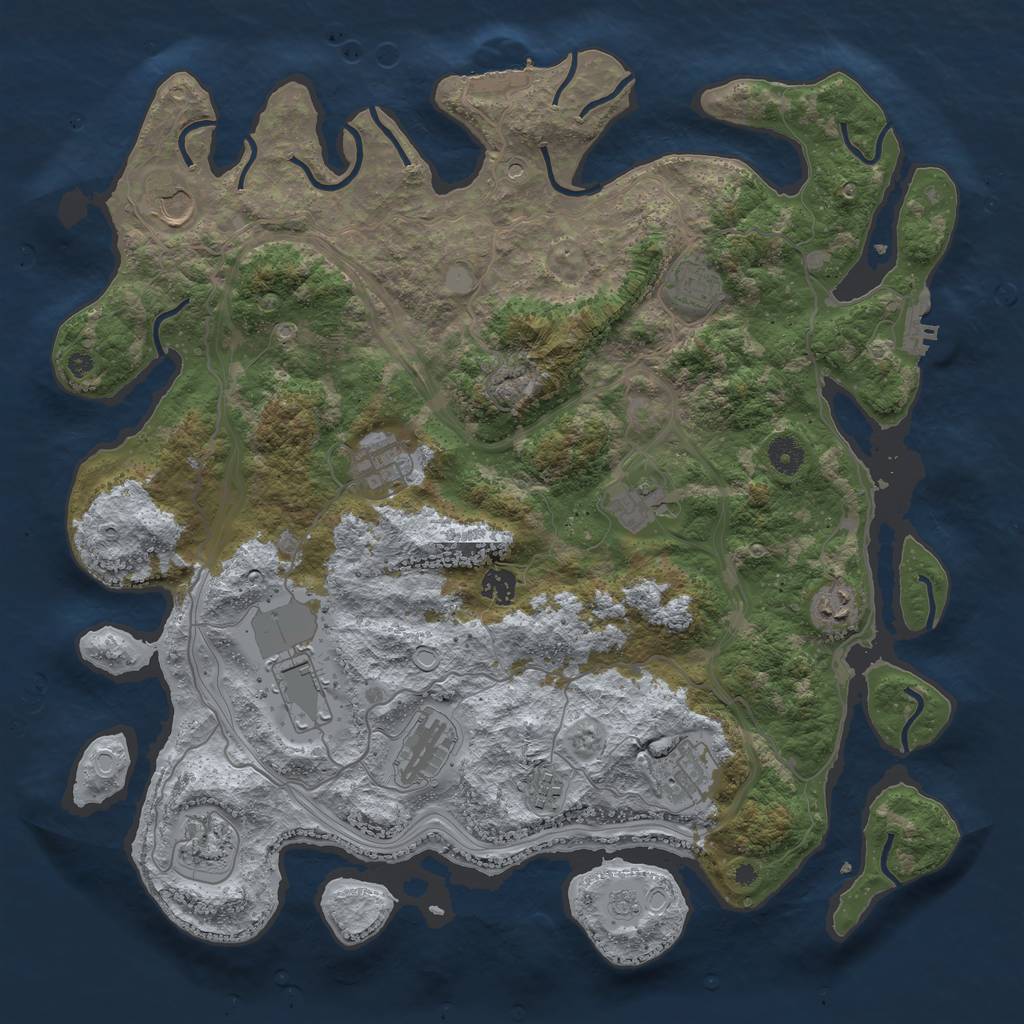 Rust Map: Procedural Map, Size: 4250, Seed: 1656881593, 20 Monuments