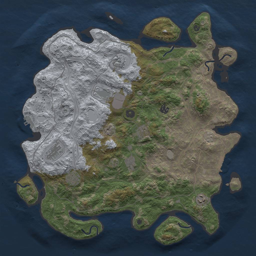 Rust Map: Procedural Map, Size: 4250, Seed: 1542714682, 18 Monuments