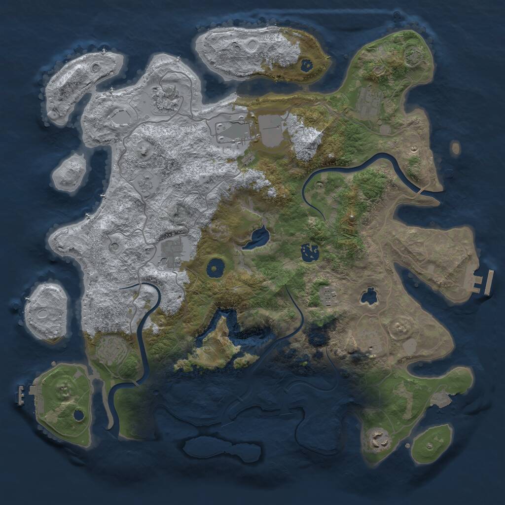 Rust Map: Procedural Map, Size: 4000, Seed: 13836, 15 Monuments