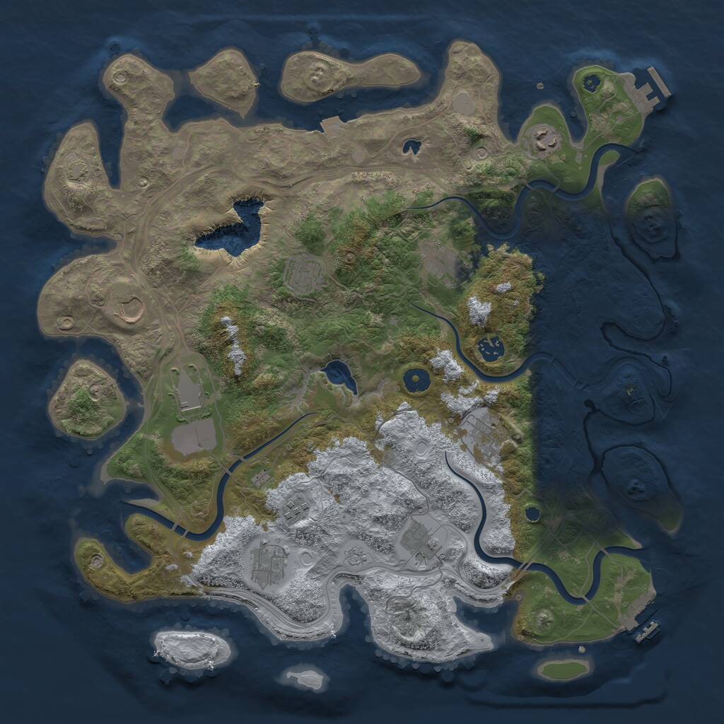 Rust Map: Procedural Map, Size: 4250, Seed: 308, 16 Monuments
