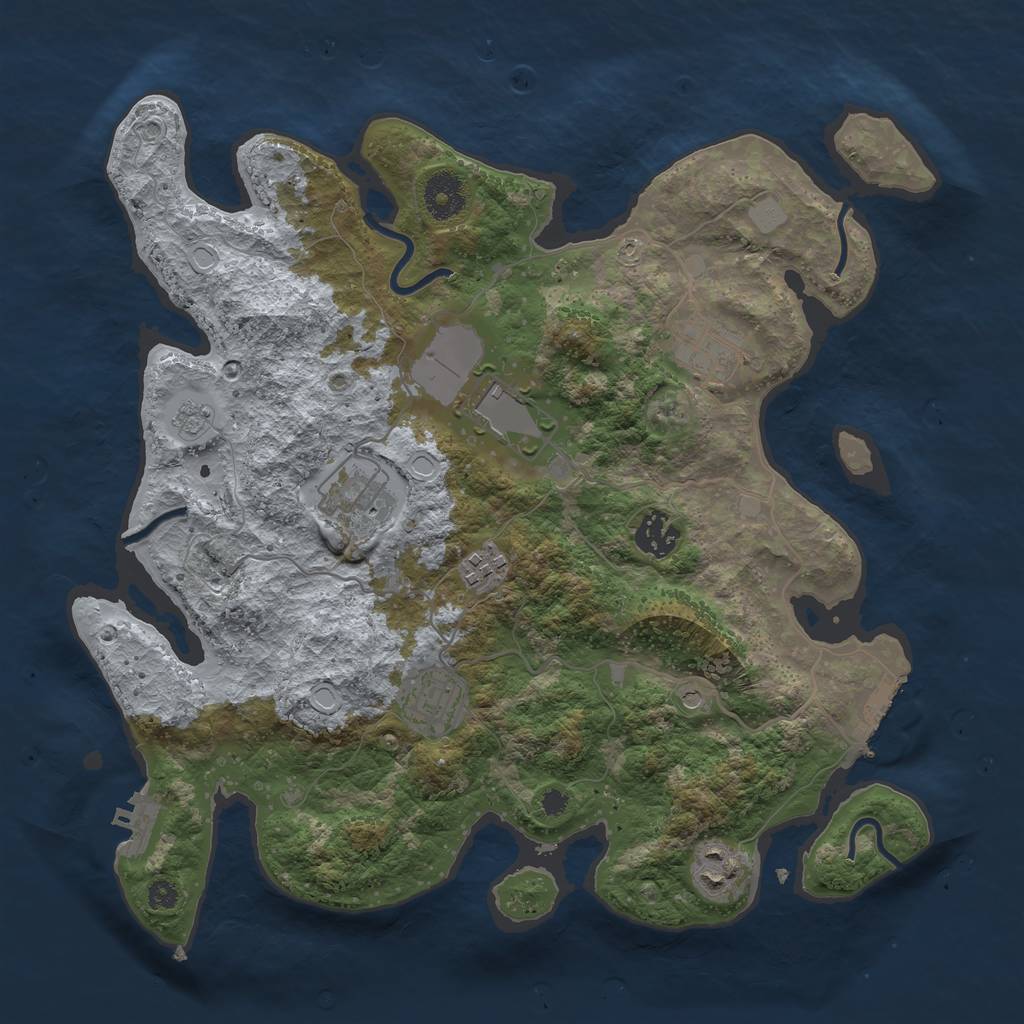 Rust Map: Procedural Map, Size: 3500, Seed: 1568562548, 14 Monuments