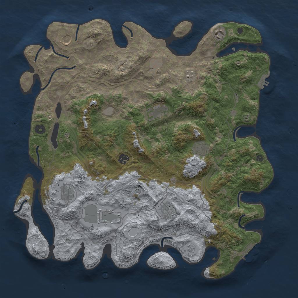 Rust Map: Procedural Map, Size: 4300, Seed: 8499922, 19 Monuments