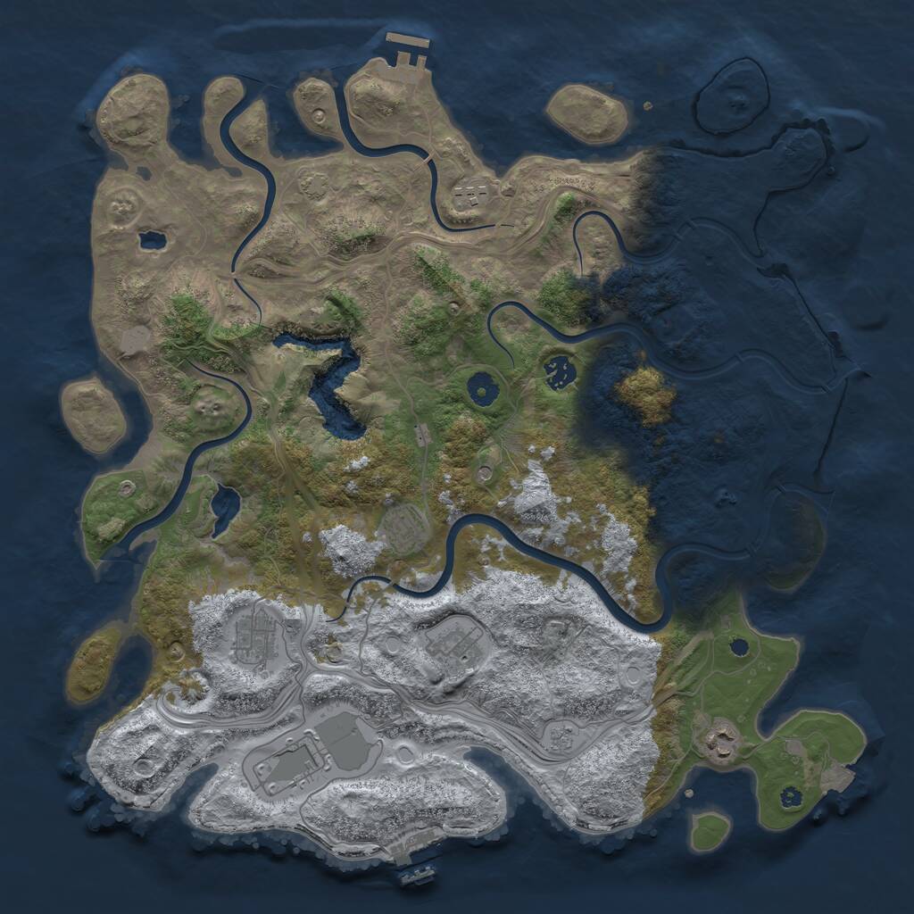 Rust Map: Procedural Map, Size: 4250, Seed: 564243192, 13 Monuments